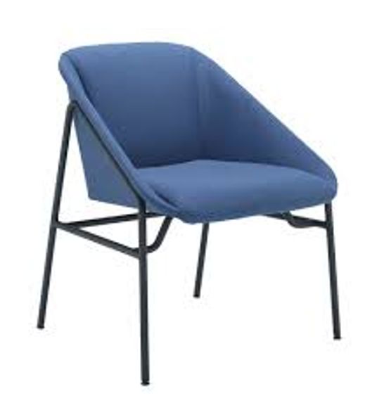 BOXED DESIGNER RUBY RECEPTION CHAIR  NAVY