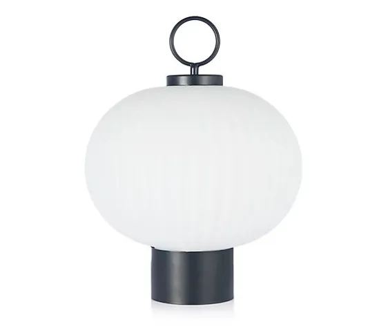 K BY KELLY HOPPEN INDOOR OUTDOOR GLASS LANTERN IN BLACK- COLLECTION ONLY