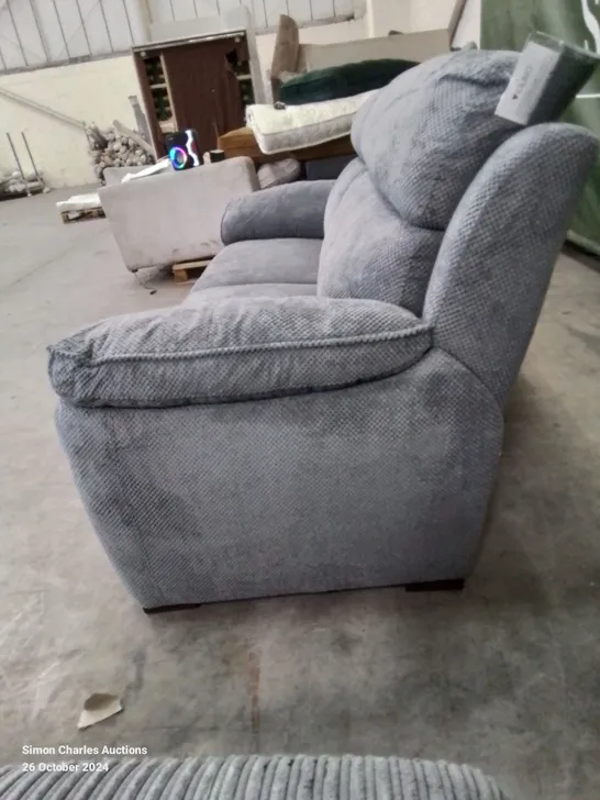 QUALITY DESIGNER ADANA 3 SEATER FABRIC UPHOLSTERED GREY SOFA