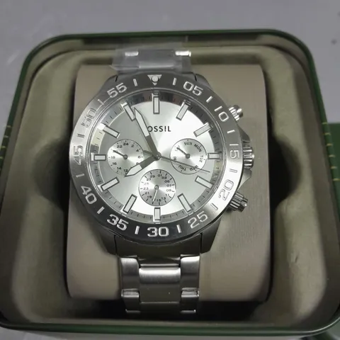 FOSSIL STAINLESS STEEL GENTS WATCH IN GIFT BOX