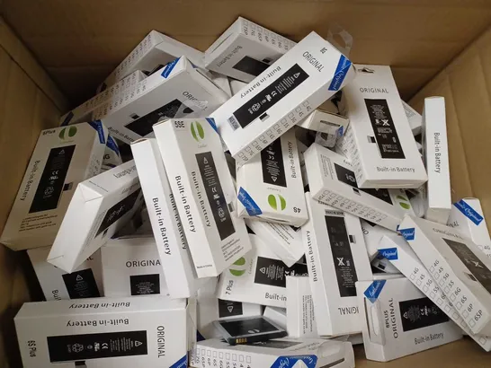 BOX OF APPROX 40 ASSORTED PHONE BATTERIES FOR VARIOUS MODELS