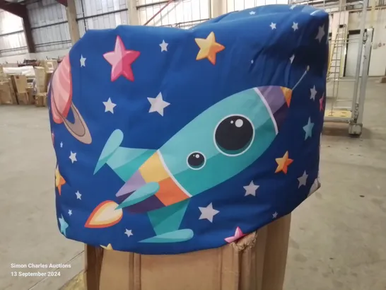 BOXED KIDS ROCKET SHIP BEAN BAG