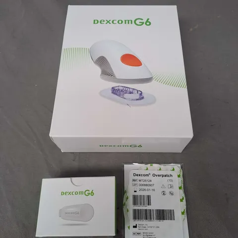 DEXCOM LOT OF 3 PRODUCTS TO INCLUDE G6 SENSOR 3, G6 TRANSMITTER AND OVERPATCH