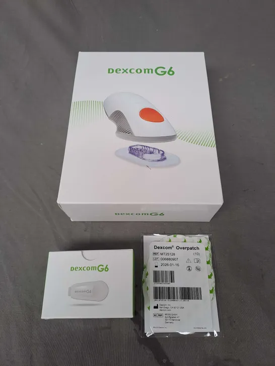 DEXCOM LOT OF 3 PRODUCTS TO INCLUDE G6 SENSOR 3, G6 TRANSMITTER AND OVERPATCH