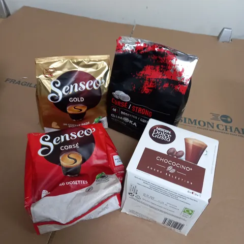 APPROXIMATELY 7 ASSORTED COFFEE PODS, BEANS AND BROWN TEA ASSORTED FLAVOURS AND SIZES