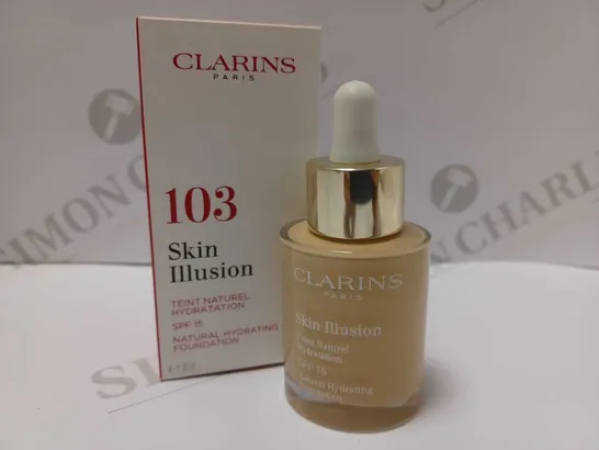 CLARINS SKIN ILLUSION NATURAL HYDRATING FOUNDATION SPF15 30ML - #103 IVORY 