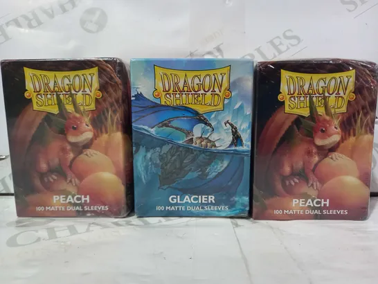 LOT OF 3 ASSORTED DRAGON SHIELD PACKS OF STANDARD SIZE CARD SLEEVES