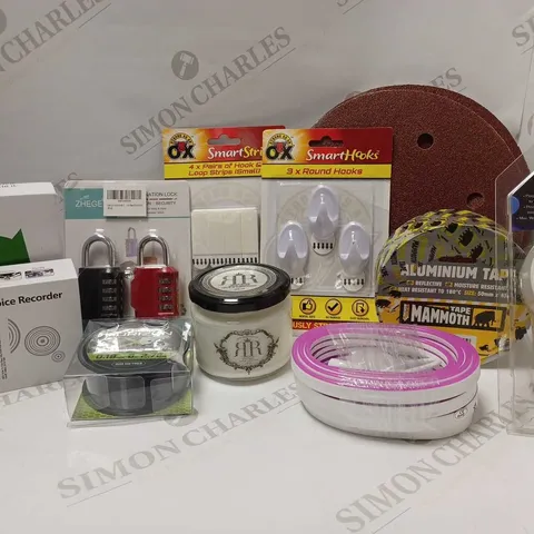 LOT OF APPROX 12 ASSORTED HOUSEHOLD ITEMS TO INCLUDE MATRIX HORIZON SINKING MONOFILAMENT 300M LINE, DAEWOO DIGITAL TIMER, DIGITAL VOICE RECORDER, ETC 