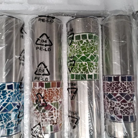 BOXED GARDEN REFLECTIONS SET OF 4 SOLAR MOSAIC STAKE LIGHTS