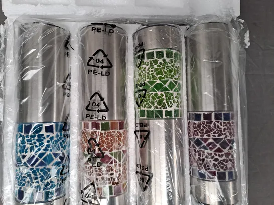 BOXED GARDEN REFLECTIONS SET OF 4 SOLAR MOSAIC STAKE LIGHTS