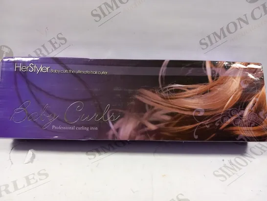 BOXED HER STYLER BABY CURLS PROFESSIONAL CURLING IRON 