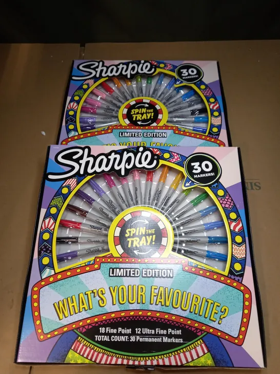 LOT OF 2 SHARPIE LIMITED EDITION 'SPIN THE TRAY' MARKER COLLECTION 