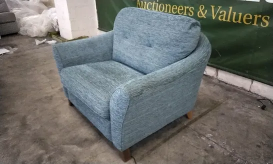 QUALITY BRITISH DESIGNED & MANUFACTURED G PLAN HATTON FORMAL BACK SNUGGLER POWER RECLINER CHAIR WAFFLE MARINE FABRIC  