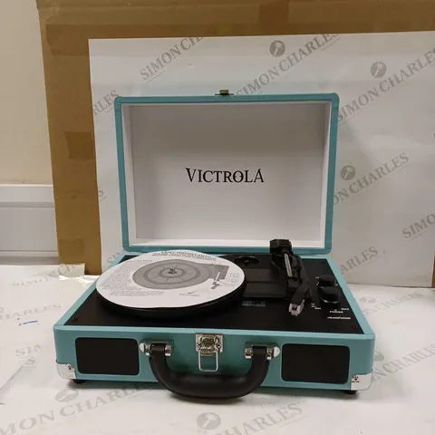 VICTROLA BLUETOOTH TURNTABLE IN BLUE