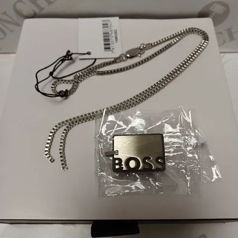 HUGO BOSS GENTS ID STAINLESS STEEL NECKLACE 