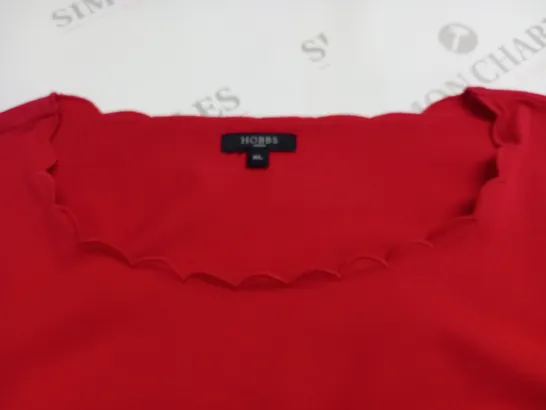 HOBBS RED 3/4 SLEEVE SHIRT - 14