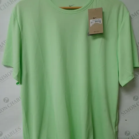 NIKE MENS DRI-FIT RUNNING TOP GREEN SIZE LARGE