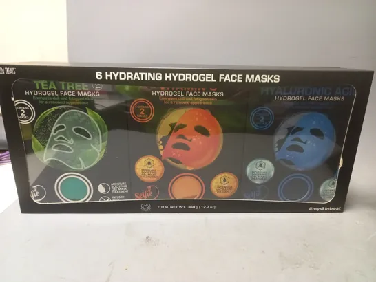 LOT OF 4 BOXES OF HYDRATING HYDROGEL FACES MASKS (6 PER BOX)