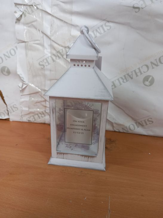 PERSONALISED FLORAL WHITE LANTERN  RRP £25