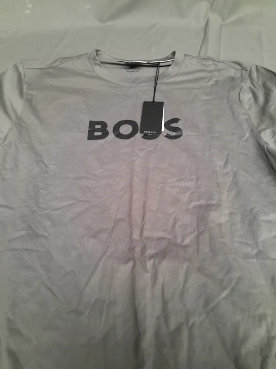 BOSS BEACH GREY T-SHIRT - LARGE