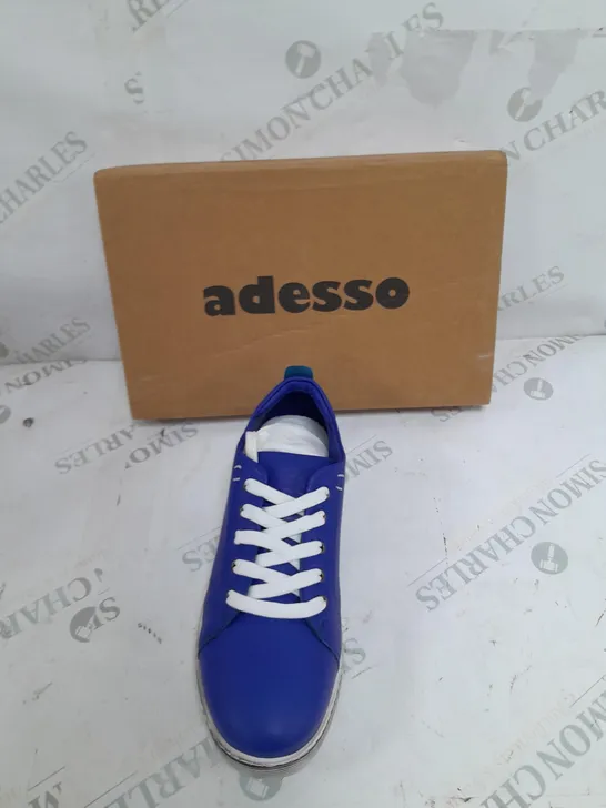 BOXED ADESSO ELECTRIC BLUE LACED TRAINER SIZE 6