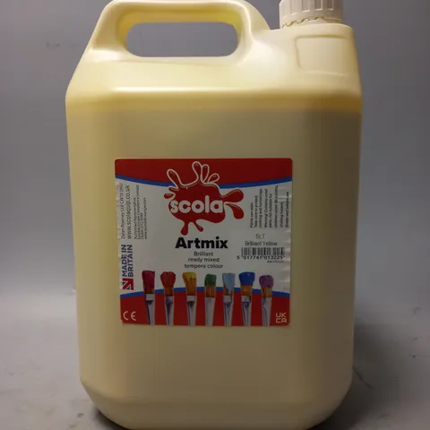 SCOLA ARTMIX READY MIXED PAINT IN BRILLIANT YELLOW (5L) - COLLECTION ONLY