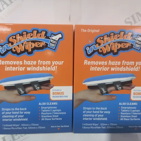 BOXED INSHIELD WIPER SET OF 2 MULTI-USE MICROFIBRE CLEANSERS