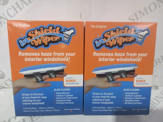 BOXED INSHIELD WIPER SET OF 2 MULTI-USE MICROFIBRE CLEANSERS