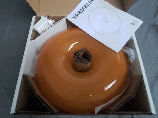 IKEA VARMBLUXT WALL/TABLE DOUGHNUT LIGHT IN ORANGE