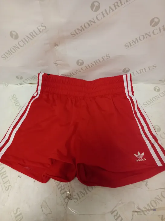 ADIDAS RED ORIGINAL THREE STRIPE SHORTS - 12