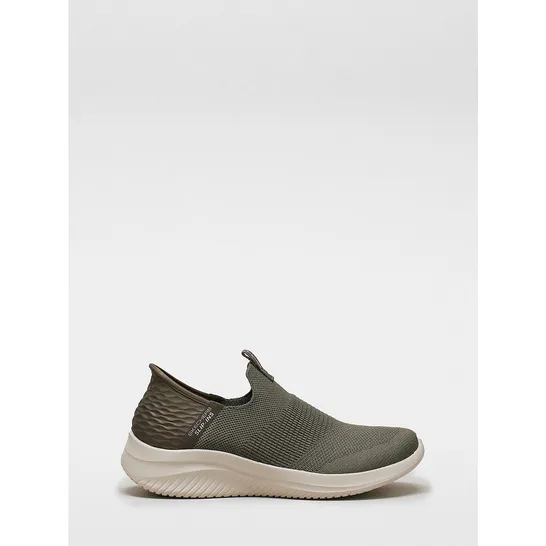 SKECHERS ULTRA FLEX 3.0 COZY STREAK SLIP-INS TRAINER IN OLIVE SIZE 5