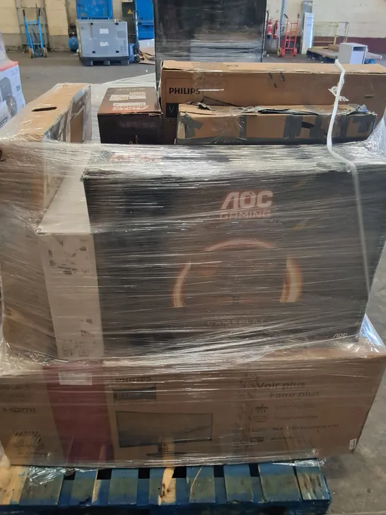 PALLET OF APPROXIMATELY 19 UNPROCESSED RAW RETURN TELEVISIONS AND MONITORS TO INCLUDE;