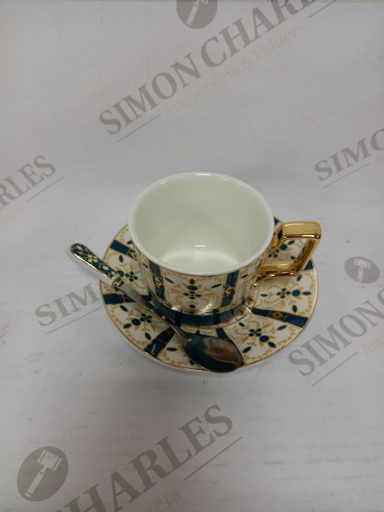 BONE CHINA TEACUP SAUCER AND SPOON GIFT SET 