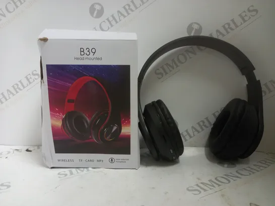 BOXED B39 HEAD MOUNTED HEADPHONES IN BLACK