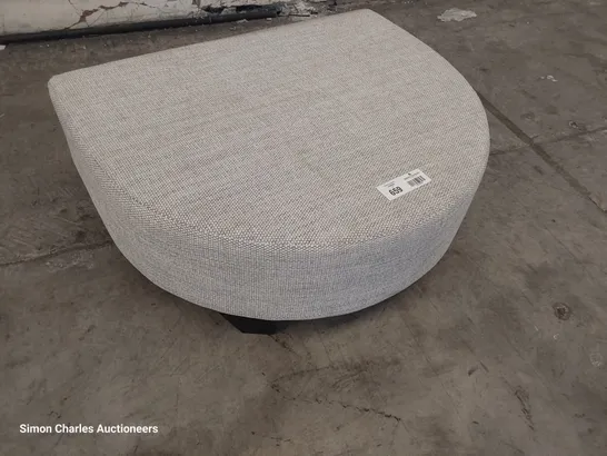 DESIGNER D SHAPED CHAISE FOOTSTOOL GREY FABRIC 