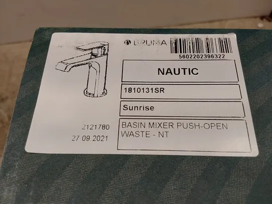 BOXED BRUMA NAUTIC BASIN MIXER WITH PUSH-OPEN WASTE - SUNRISE 