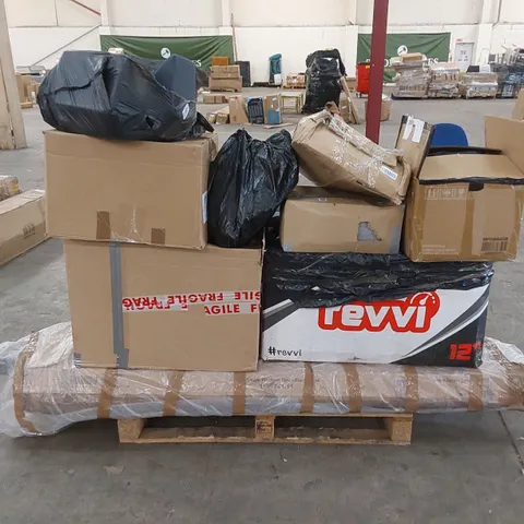 PALLET OF ASSORTED HOUSEHOLD PRODUCTS AND INCOMPLETE BOXED FURNITURE PARTS