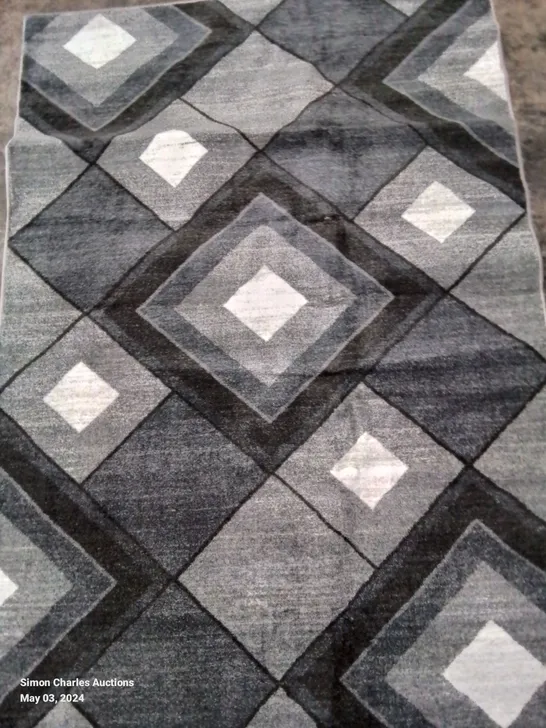 DEEDA HOOKED GREY INDOOR RUG SIZE 120X170CM 