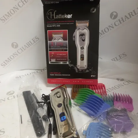 BOXED HATTEKER LED DISPLAY CORDLESS HAIR CLIPPER SYSTEM