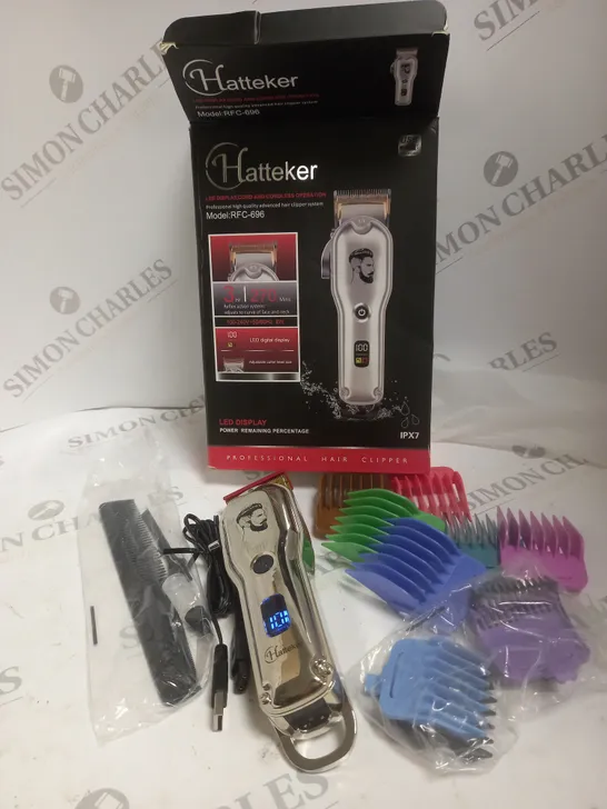 BOXED HATTEKER LED DISPLAY CORDLESS HAIR CLIPPER SYSTEM