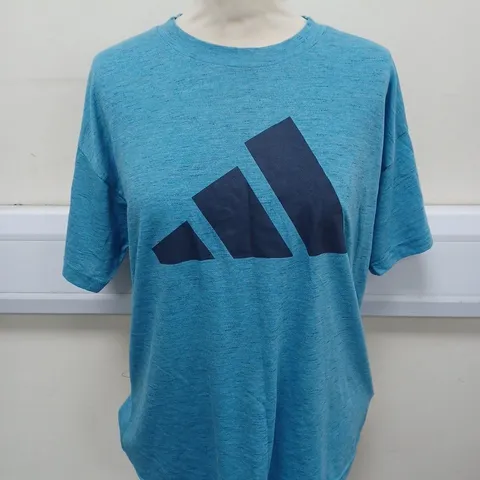 ADIDAS LOGO T SHIRT IN BLUE SIZE L