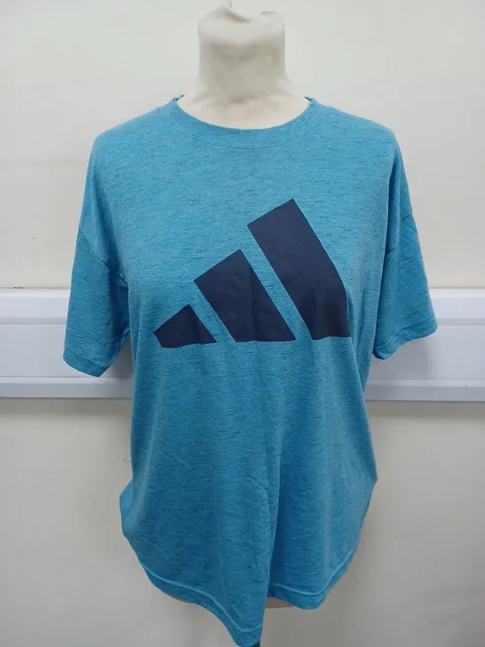 ADIDAS LOGO T SHIRT IN BLUE SIZE L