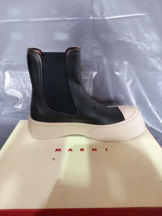 BOXED MARNI CHELSEA BOOT PABLO BLACK LEATHER SIZE 39