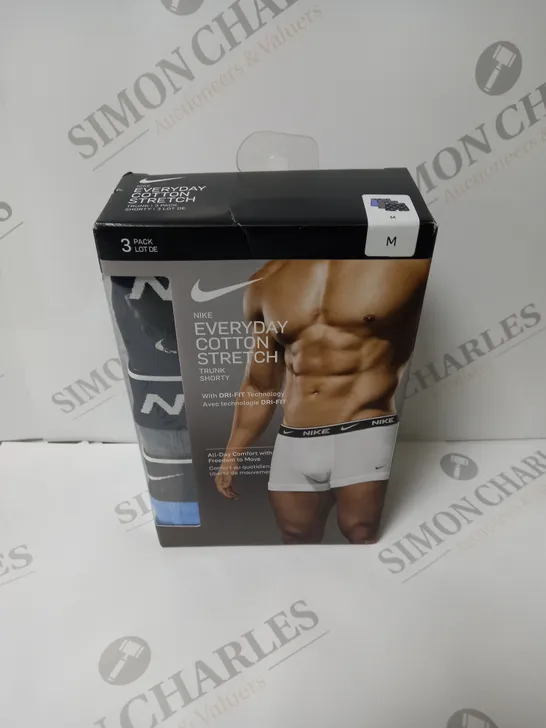 NIKE EVERYDAY COTTON STRETCH 3 PACK OF TRUNKS - M