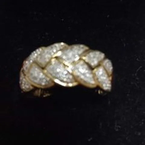 9CT YELLOW GOLD DRESS RING SET WITH NATURAL DIAMONDS