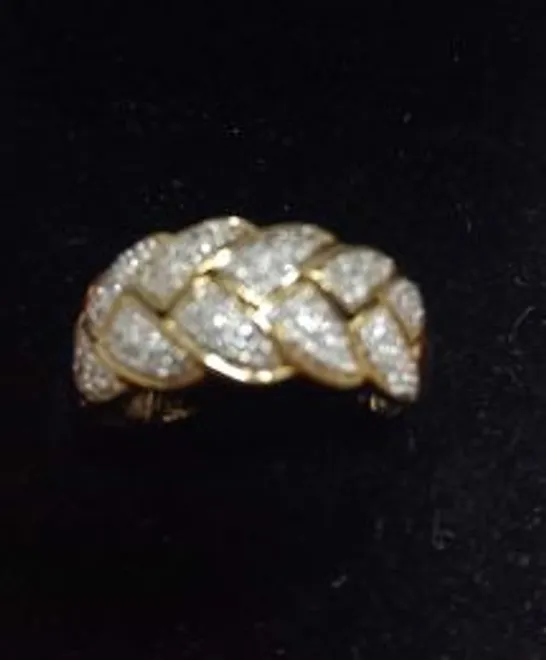 9CT YELLOW GOLD DRESS RING SET WITH NATURAL DIAMONDS