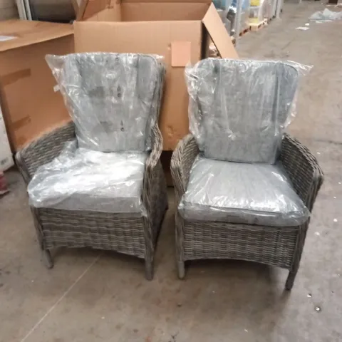 BOXED 2X ROUND BACK DINING CHAIR GREY 