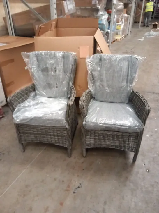 BOXED 2X ROUND BACK DINING CHAIR GREY 