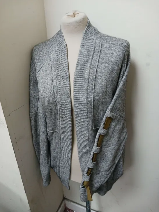 YAYA KNITTED GREY CARDIGAN SIZE L