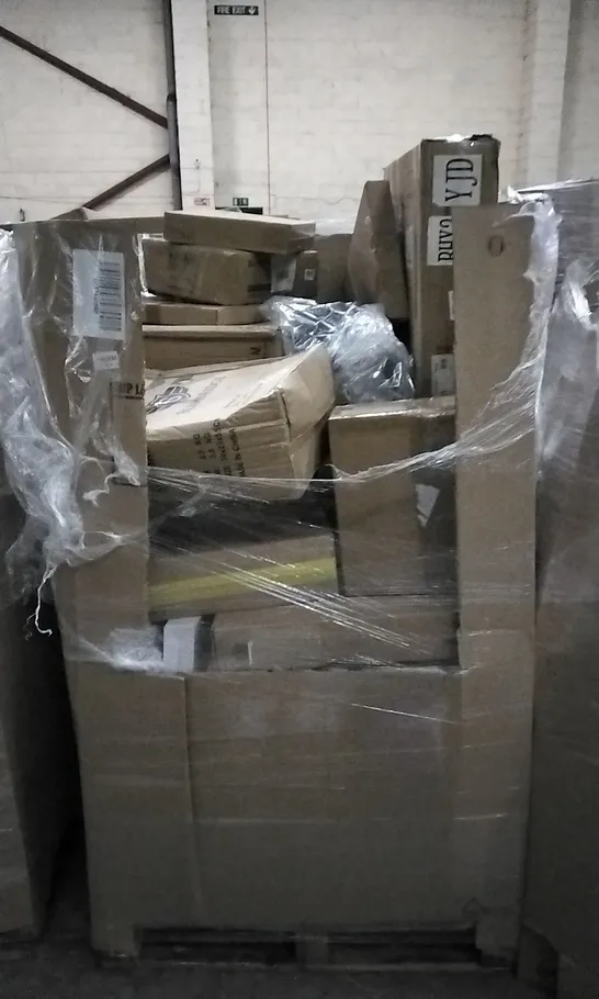 PALLET OF ASSORTED ITEMS INCLUDING LEVEL 8 SUITCASE, VAPSINT TAP FIXTURE, RISING CUSHION, ACEKOOL AIR FRYER AND METAL DETECTOR